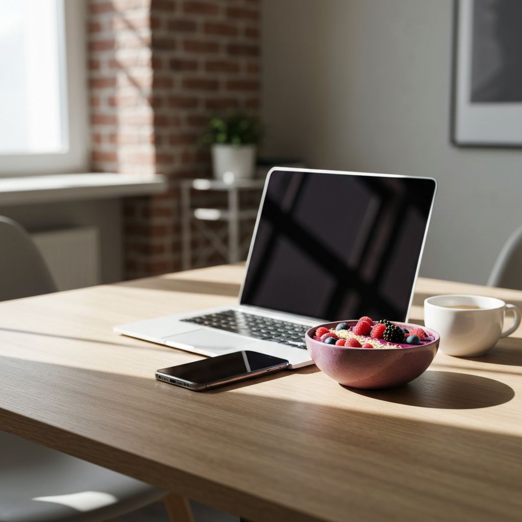 Savremena ishrana i laptop - minimalistički doručak