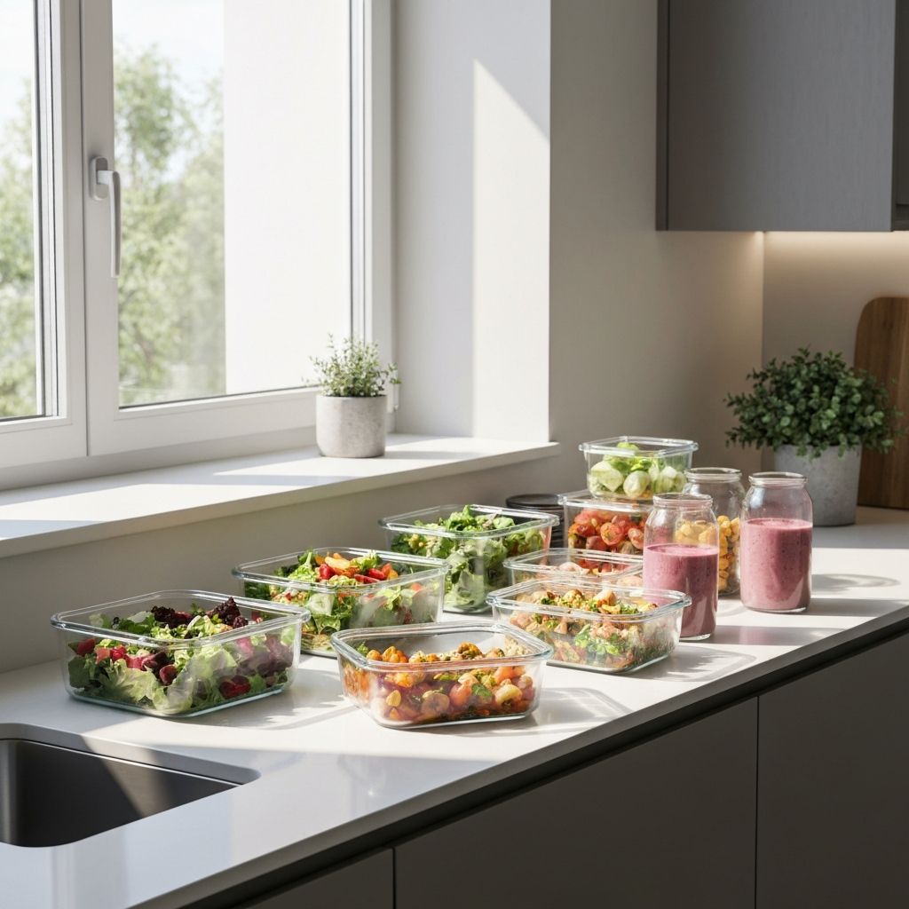 Kuhinjski pult sa spremljenim obrocima - priprema bez stresa